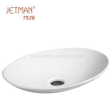 White Oval Ceramic Art Basin